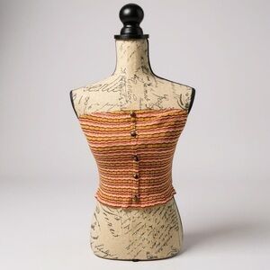 American Eagle Outfitters Yellow Pink Bustier Crop Top